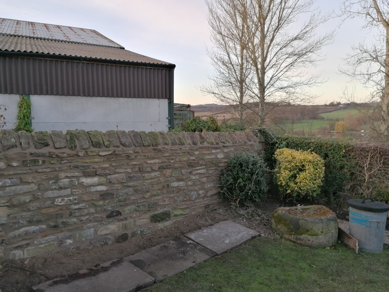 Mortared wall